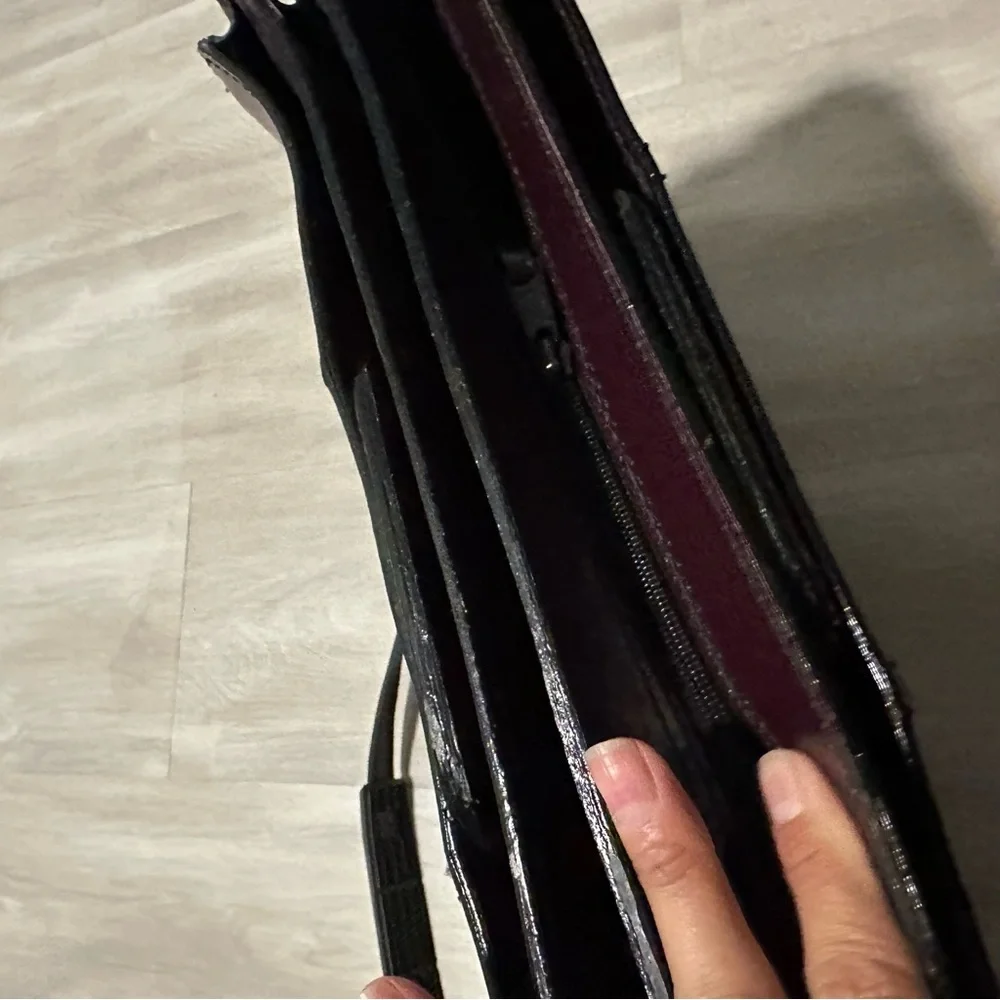 Real %100 Leather Mens Purple Burgundy Briefcase